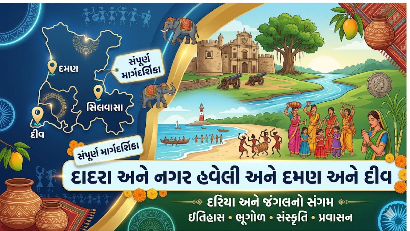 દાદરા અને નગર હવેલી અને દમણ અને દીવ સંપૂર્ણ નોંધ (2026) | ભૂગોળ, ઇતિહાસ, અર્થતંત્ર
