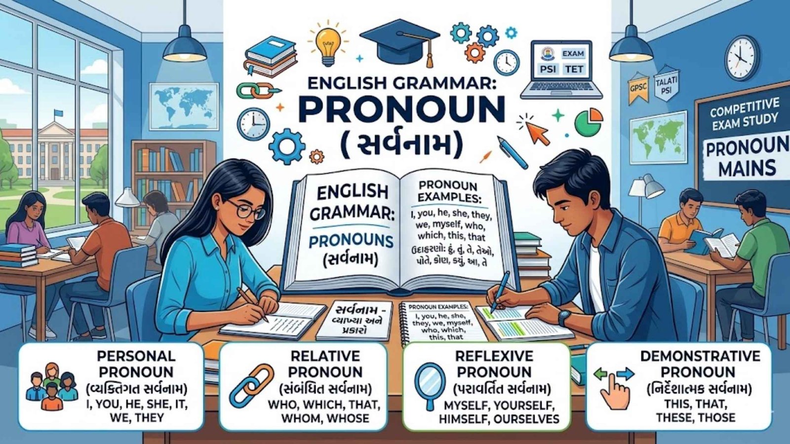 Pronoun Gujarati Grammar Notes for GPSC Talati PSI TET Exams